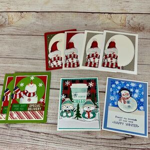 Handmade Christmas Card Mixed Lot of 18 SNOWMAN THEME See Pics for all designs